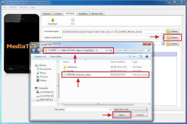 Masukkan file scatter untuk flash genpro Z2 S57 Silahkan masukkan file scatter untuk flash genpro Z2 S57