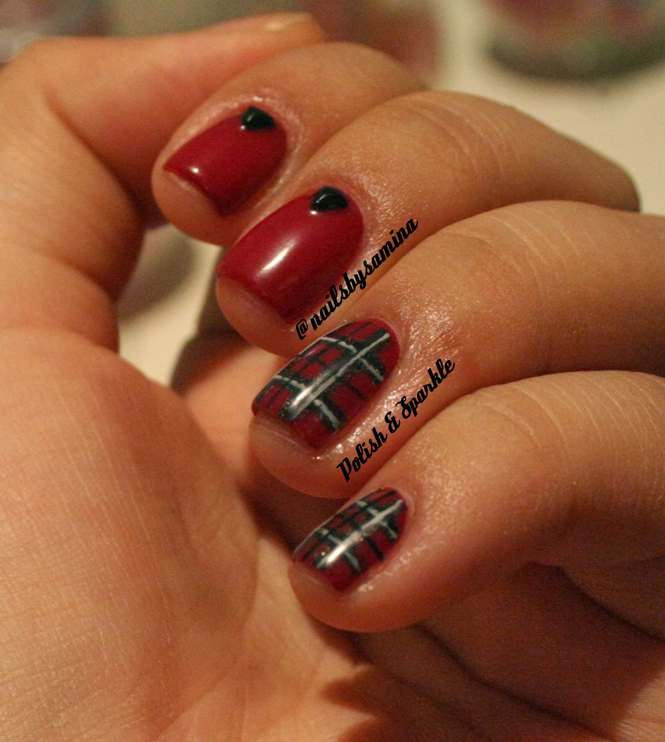 Polish & Sparkle Plaid / Tartan Nails