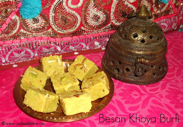 images of Besan Khoya Burfi Recipe / Besan Mawa Burfi Recipe / Besan Khova Barfi Recipe / Besan ki Barfi With khoya Recipe