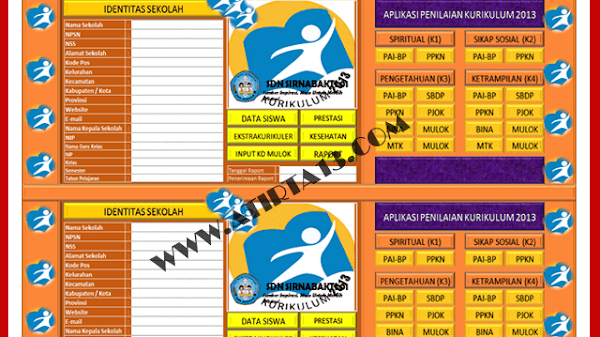 Aplikasi Cetak Raport Kurikulum 2013 Kelas 1 & 4 SD Format Excel.Xlsx