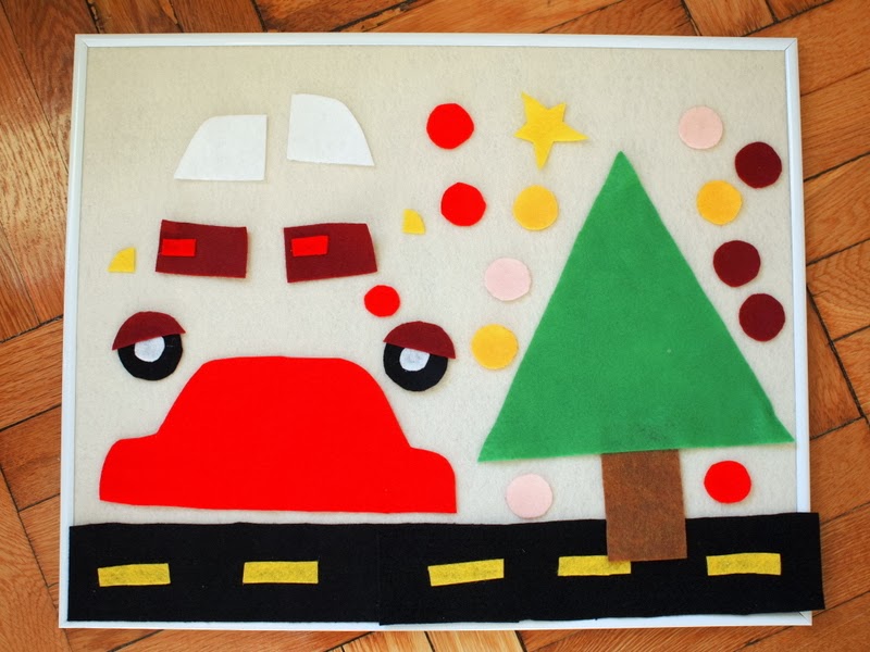 Homemade gift DIY Felt Board Pink Stripey Socks