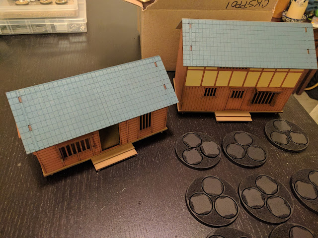 Painted Japanese buildings and some primed bases