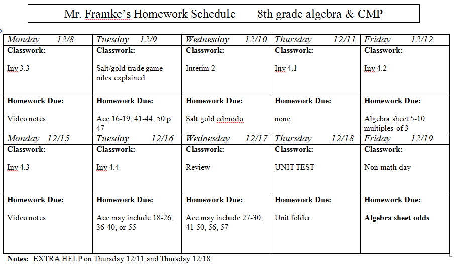 Math 8 homework help