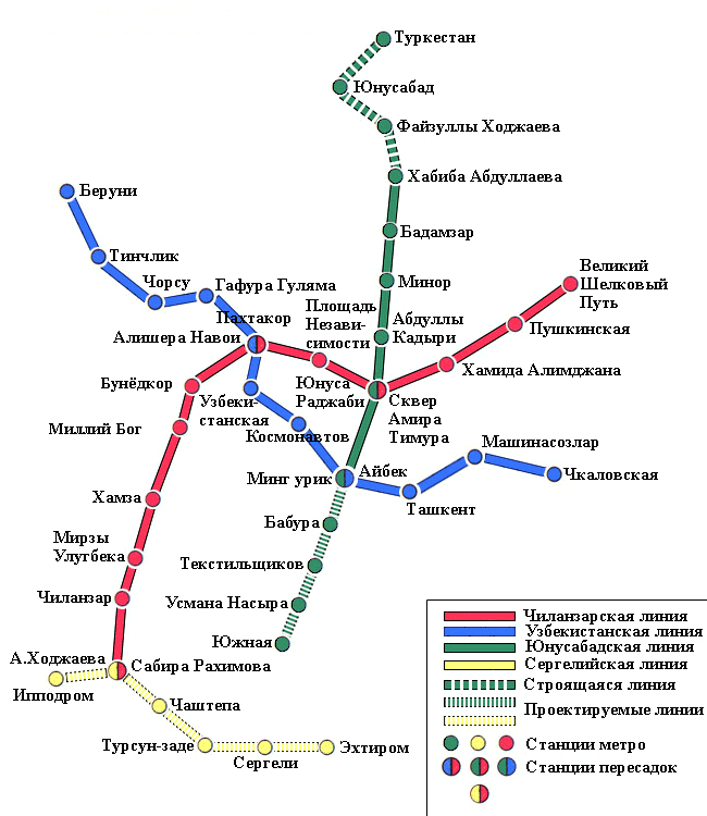 Схема метро ташкент