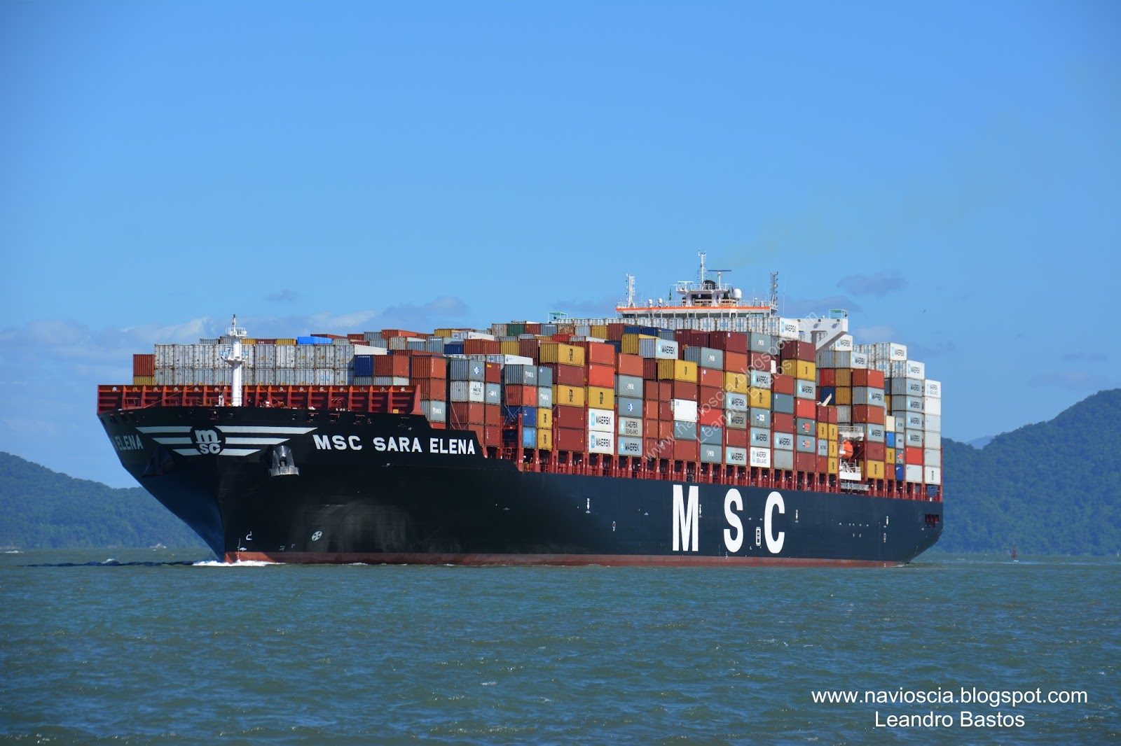 Navios de Santos & CIA: Navio MSC SARA ELENA 1ª escala em Santos