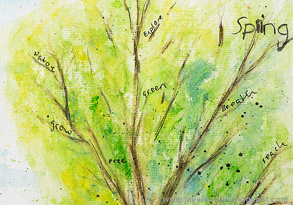 Layers of ink - Scribble Stick Tree by Anna-Karin with Dina Wakley's Media Journal and Scribble Sticks