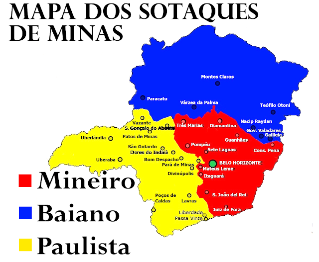 Pseudolinguista: Mapa dos sotaques em Minas Gerais