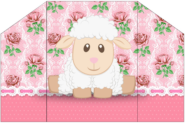Ovejita en Shabby Chic de Rosas Rosadas: Invitaciones para Imprimir Gratis. Ovejita en Shabby Chic de Rosas Rosadas: Invitaciones para Imprimir Gratis.