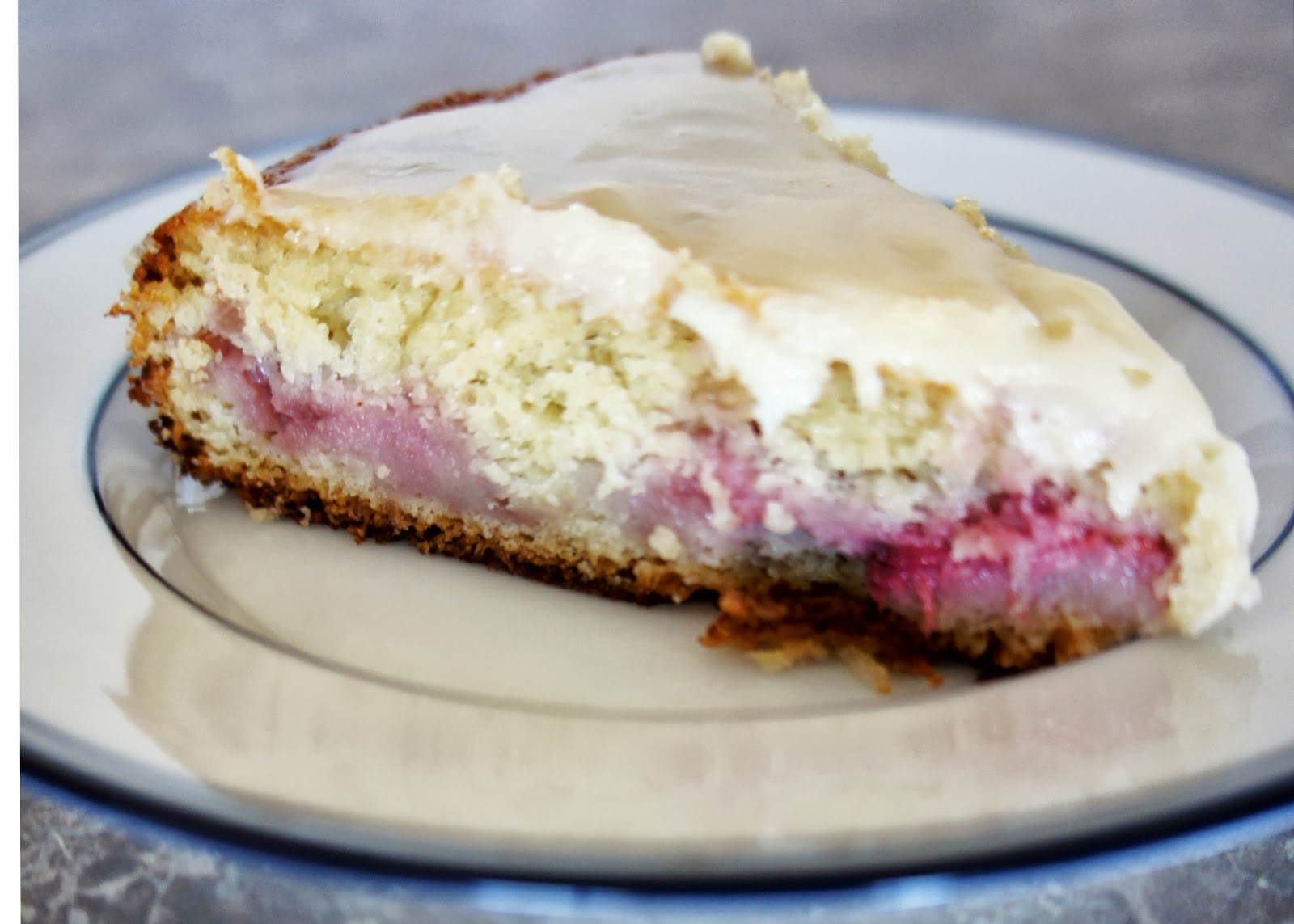 Savory Sweet and Satisfying Strawberries and Cream Coffee Cake with Vanilla Cream Cheese Glaze