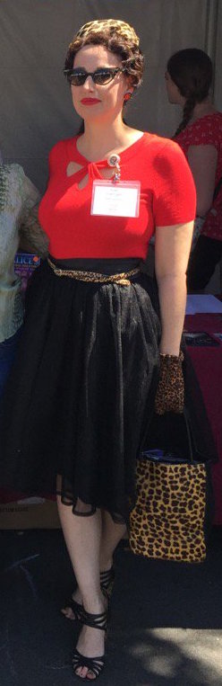 Gail Carriger's Bay Area Book Festival Outfits ~ Gold Dress meets Red, Black, and Leopard