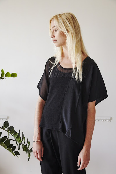 Top noir asymétrique Elsa Esturgie