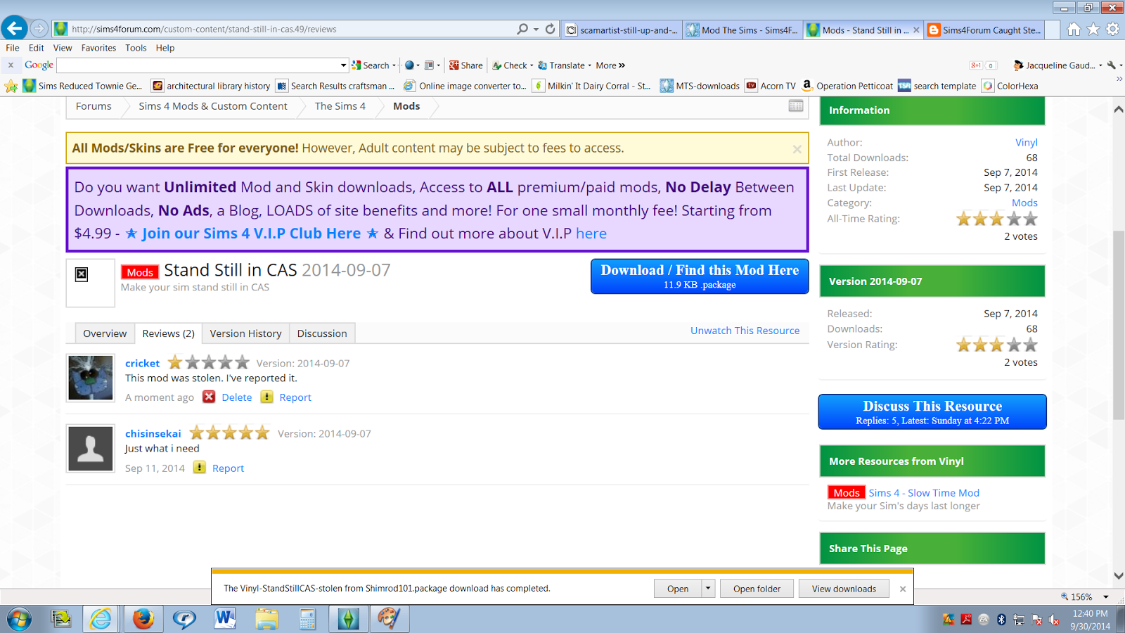 Don't Let Sims4Forum Steal Your CC Outright THEFT of Shimrod's Stand