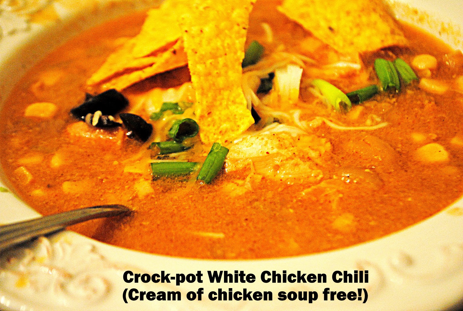 ThriceTheSpice: Crock-pot White Chicken Chili (Cream of Chicken Soup FREE)