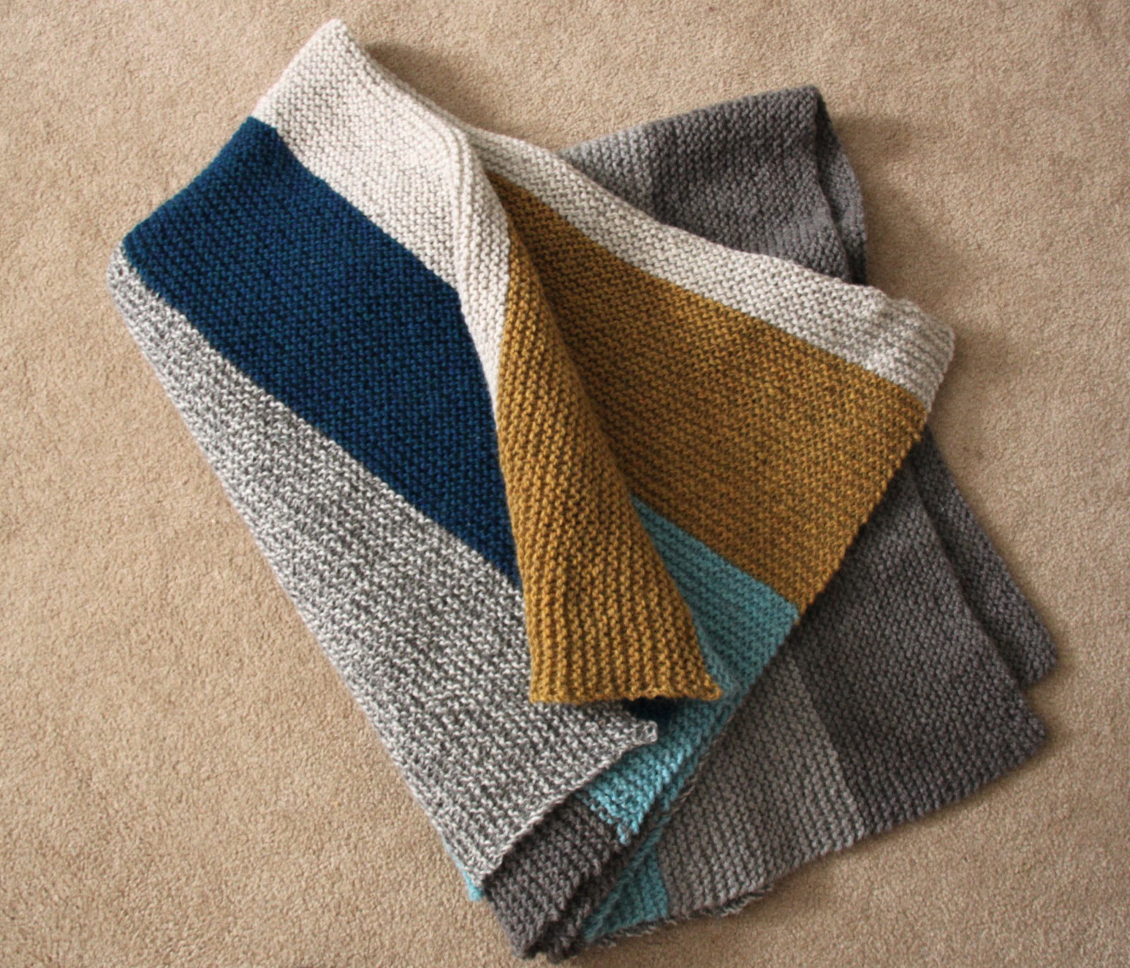 Tiptoethrough What I've been knitting a Striped Wedding Blanket