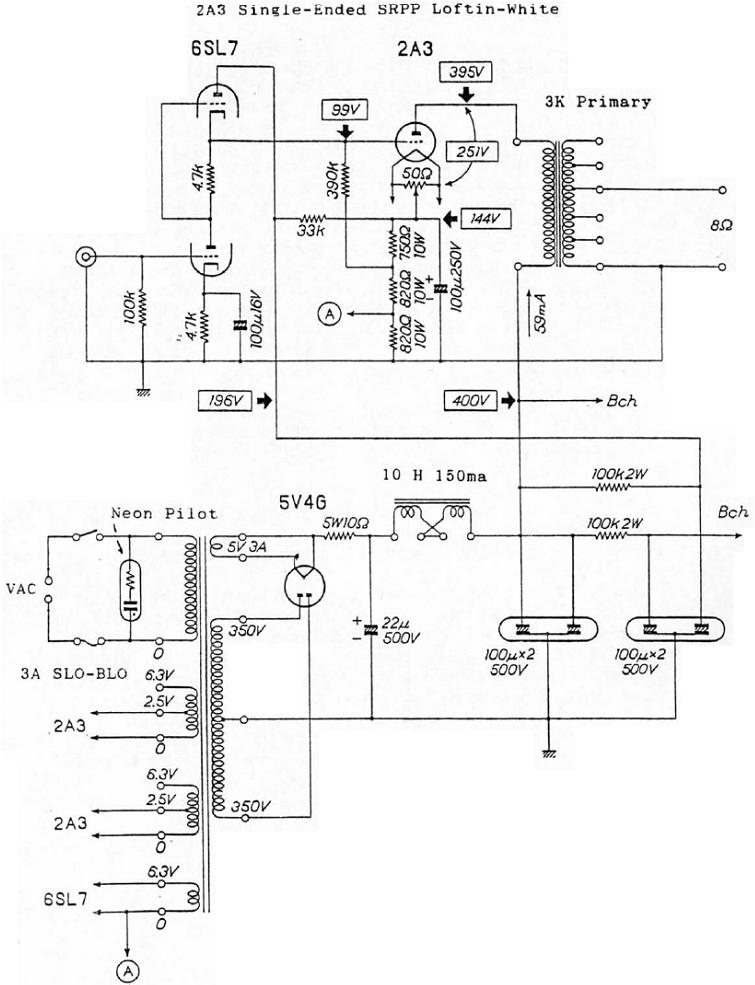 AudioTronika: 2A3-6SL7 SRPP Single-Ended Tube Amp (Loftin-White)