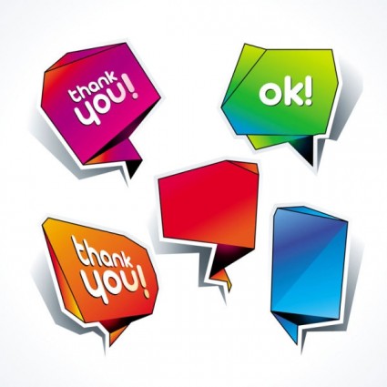 Beautiful origami label 02 Free Vector (Free Download)
