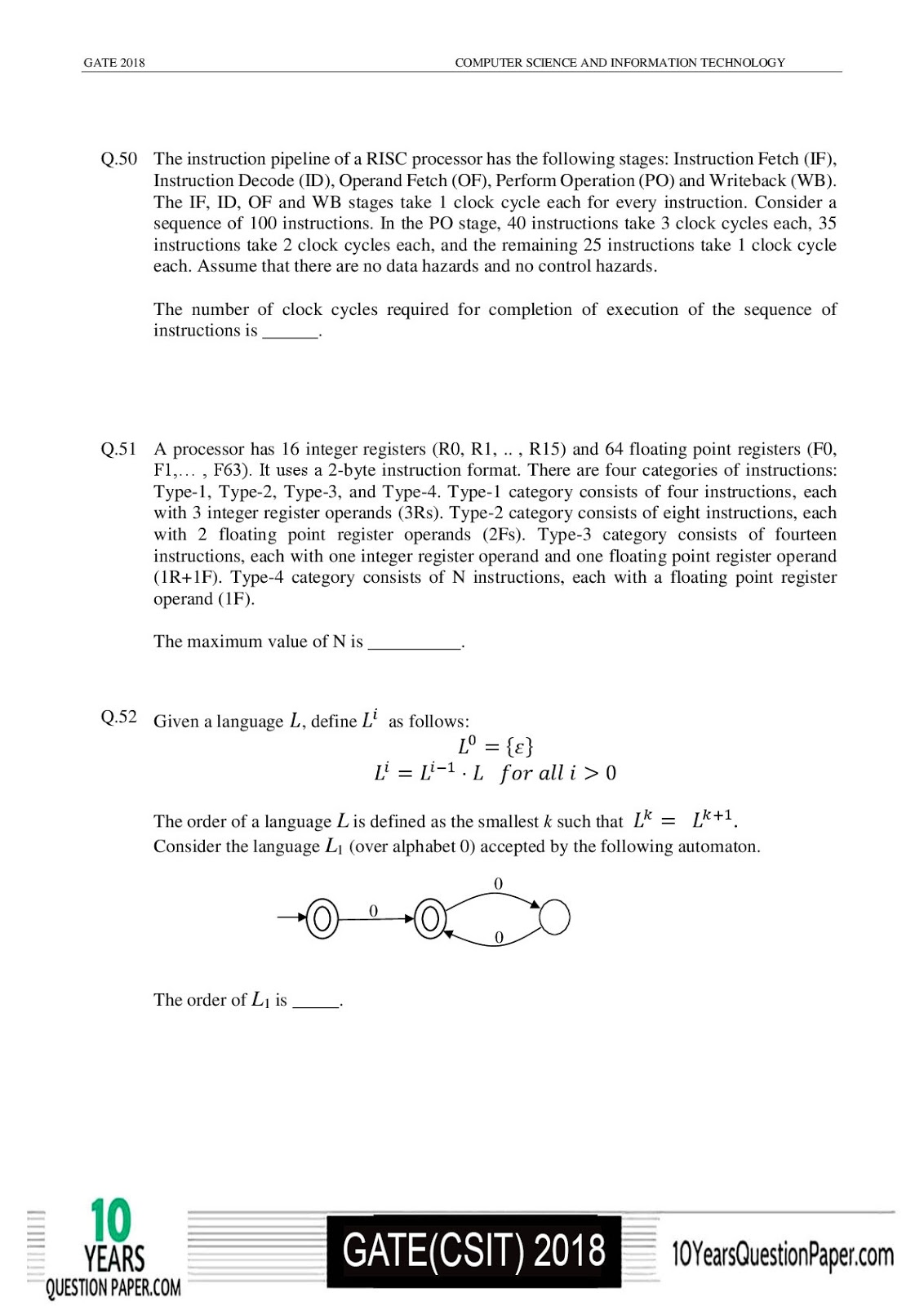 GATE 2018 CS Question Paper GATE 2018 Question Paper for CS Page-21