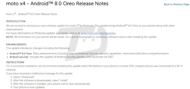 Moto X4 Android Oreo Release Imminent