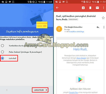membuat email baru lewat hp
