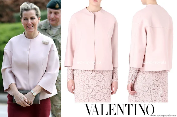 Countess Sophie wore Valentino Pink Wool Drill Cocoon Jacket