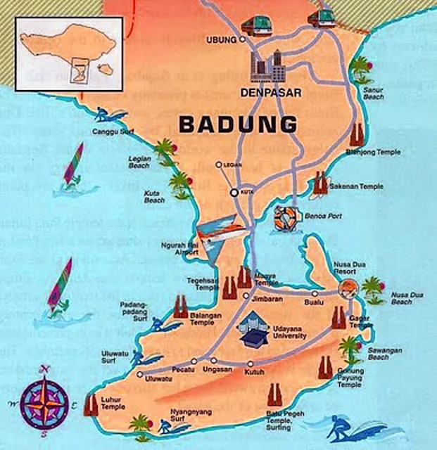 Gambar Peta wisata Kabupaten Badung