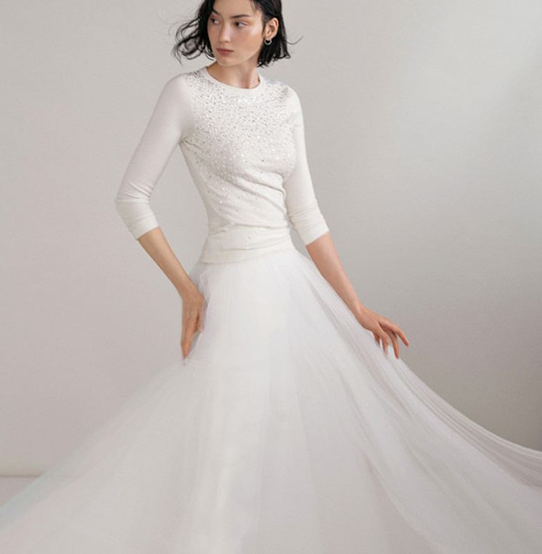 tulle skirt and sweater wedding