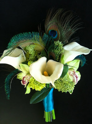 peacock wedding bouquet