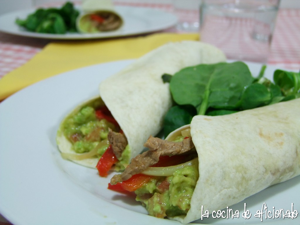 la cocina de aficionado Fajitas de ternera