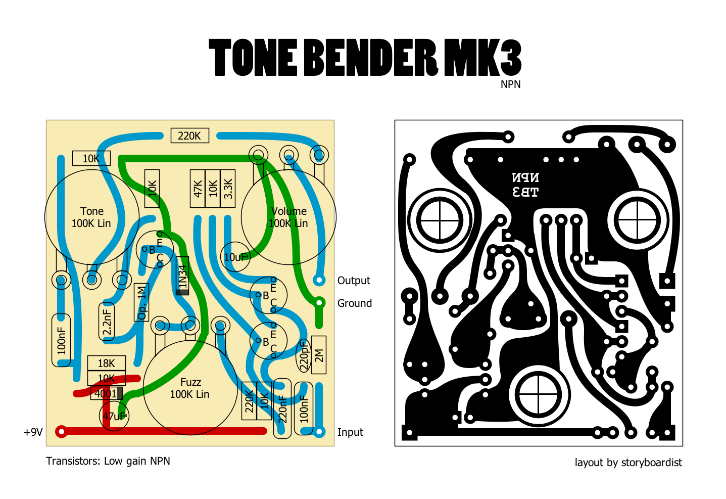 Perf and PCB Effects Layouts: SolaSound Tone Bender Mk. III
