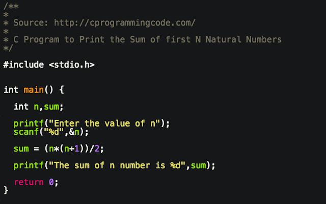 Programming Tutorials: C Program to Calculate the Sum of First N ...