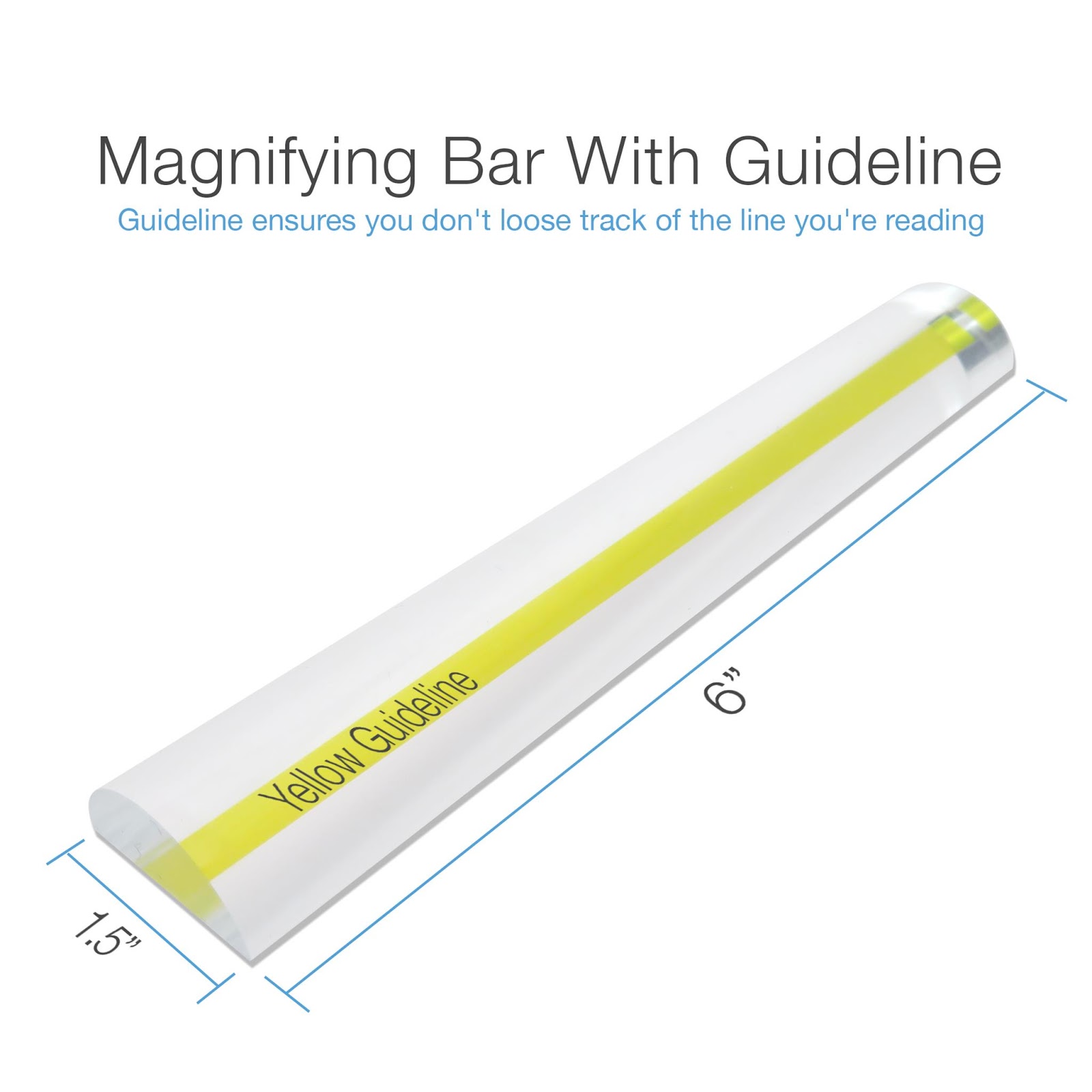 2X Bar Magnifier with Color Guiding Line for Reading 606 Bar Magnifier