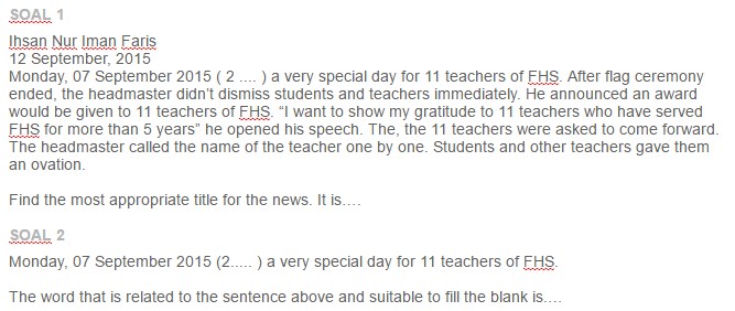 Contoh Soal News Writing and Reporting (Functional Text