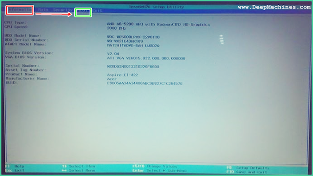 Cara Setting BIOS pada Acer Aspire E1-422 Setting BIOS dan Instal Windows 7 pada Acer Aspire E1-422