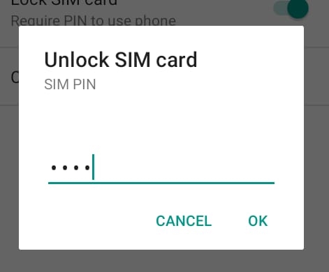 SIM card PIN Lock SIM card PIN Lock