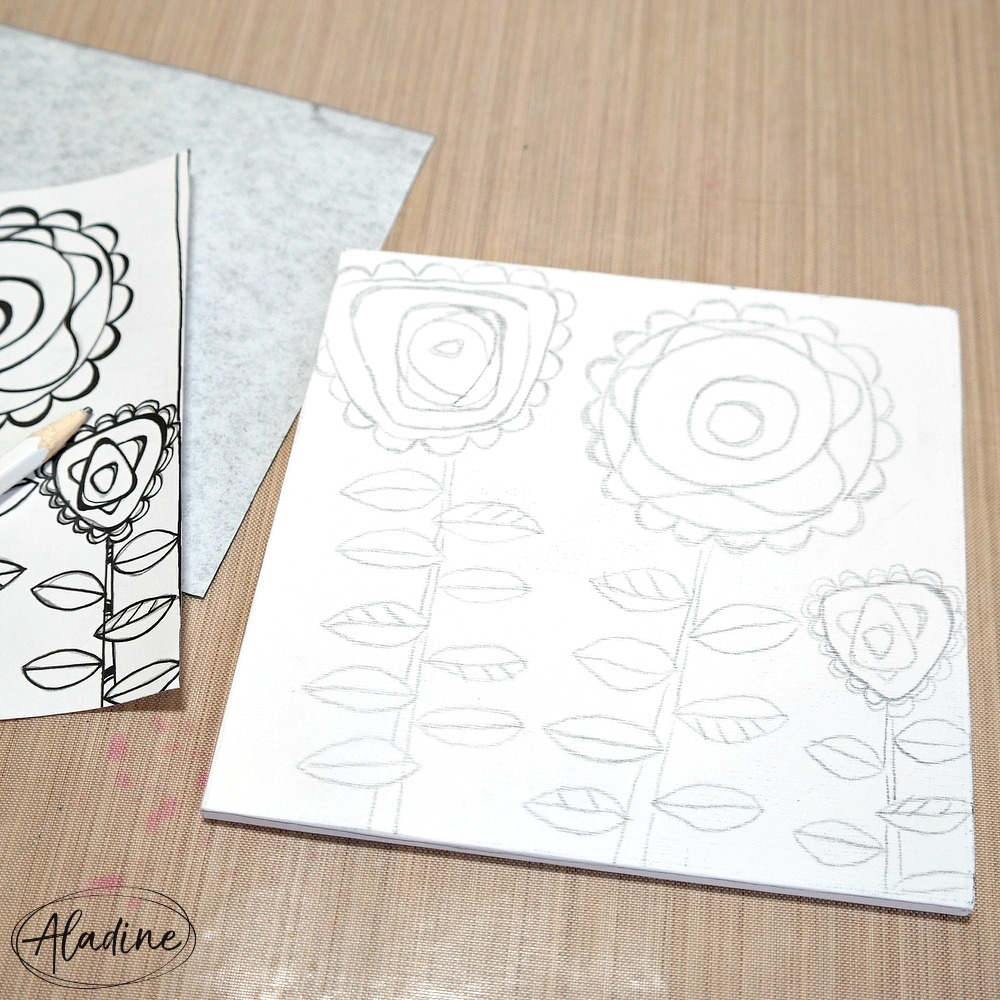 Dye Ink Watercolor Flower Canvas Aladine