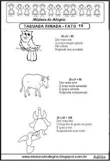 Tabuada rimada Tabuada rimada e ilustrada fato 10