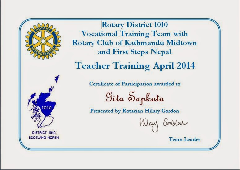 District 1010 VTT to Nepal, April 2014