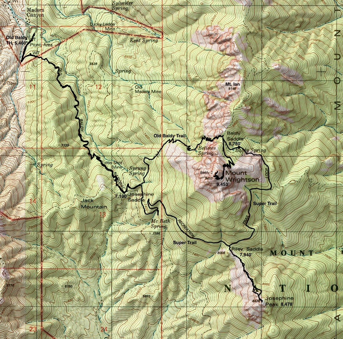 study the informative map placard at the old baldy trailhead elevation 5 460 feet two trails climb to josephine saddle old baldy 372 and the super study the informative map placard at the old baldy trailhead elevation 5 460 feet two trails climb to josephine saddle old baldy 372 and the super