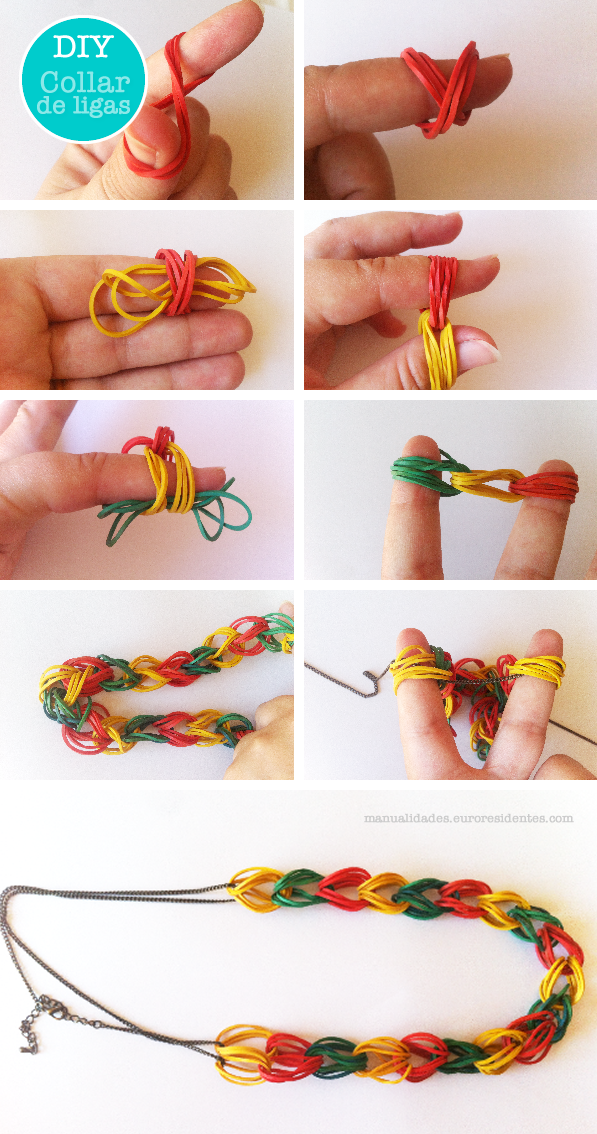 Cara membuat kalung dari  tali  atau karet Kerajinan  Tangan 
