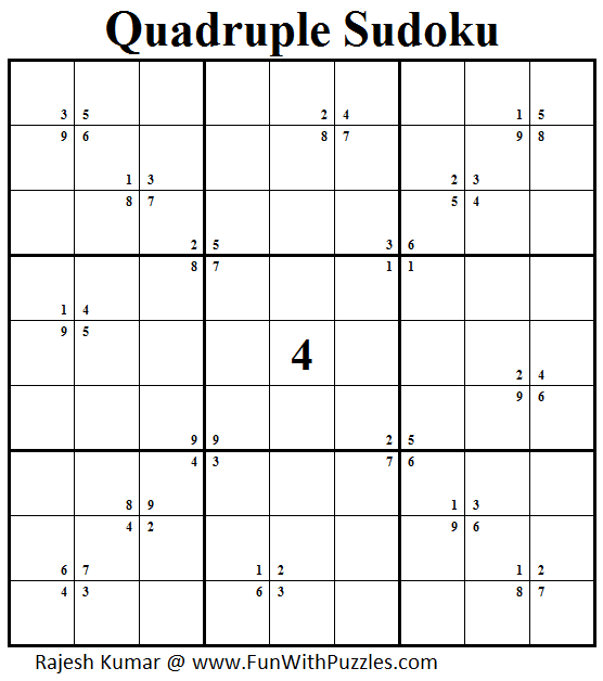 Quadruple Sudoku (Daily Sudoku League #157)