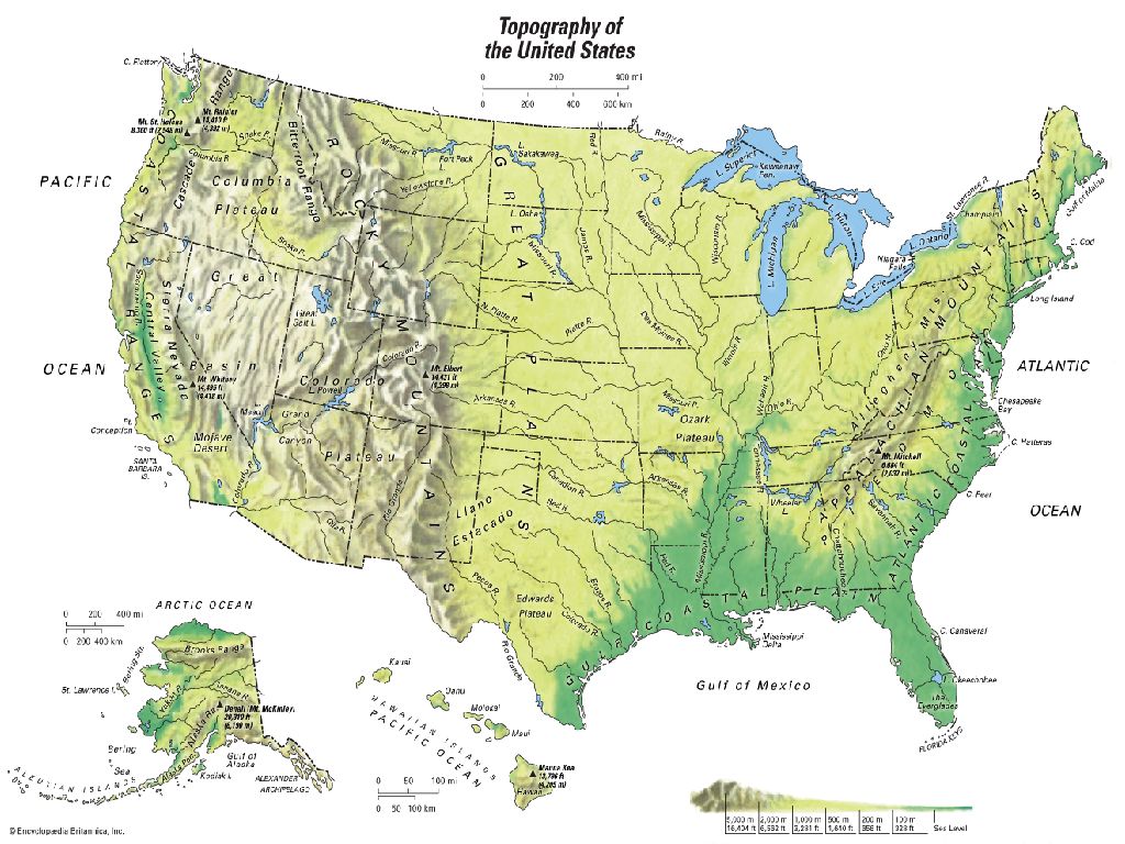United States Topography Map | Usa Map 2018