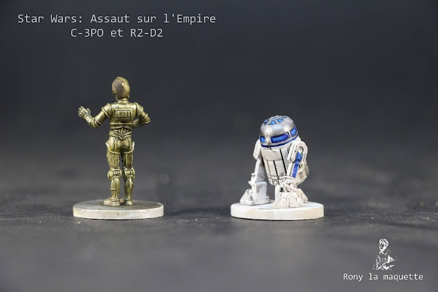 C-3PO et R2-D2 Figurines C-3PO et R2-D2 du jeu Star Wars: Assaut sur l'Empire.
