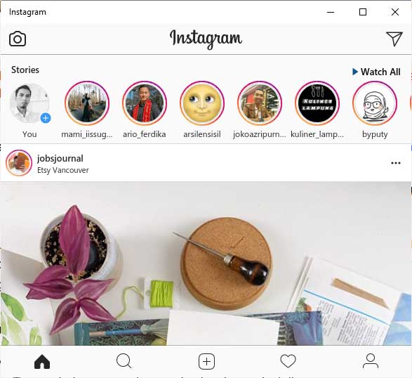 langkah upload photo ke instagram via pc