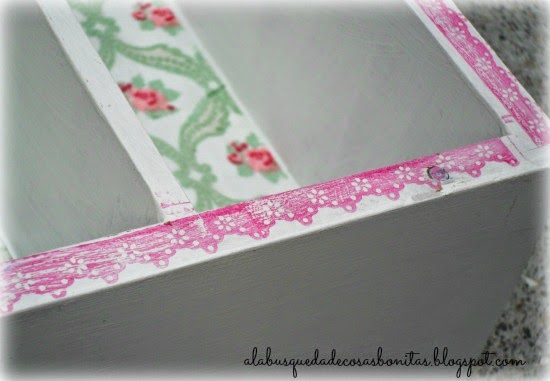 Caja con transfer y decoupage para Celia