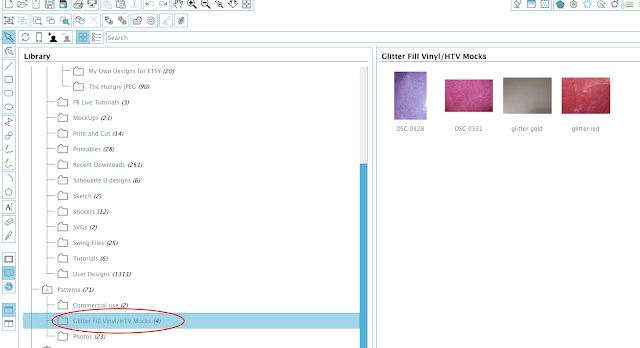 glitter fill silhouette studio fill pattern fill shape glitter htv mock up