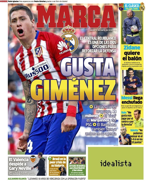 Real Madrid, Marca: "Gusta Giménez"