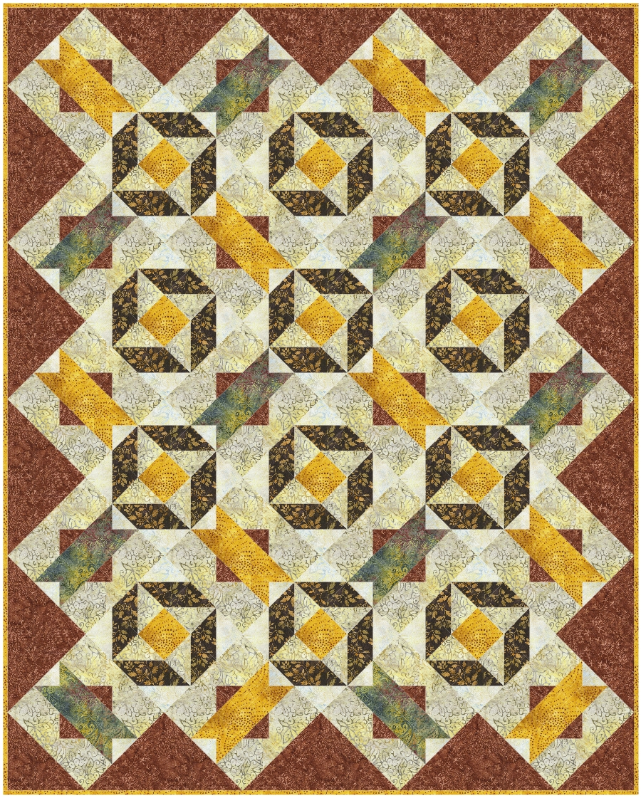 Pieced Brain Spinning Wheels Quilt Pattern