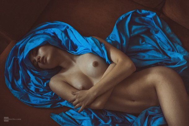 Dan Hecho 500px fotografia mulheres modelos sensuais nudez azul arte