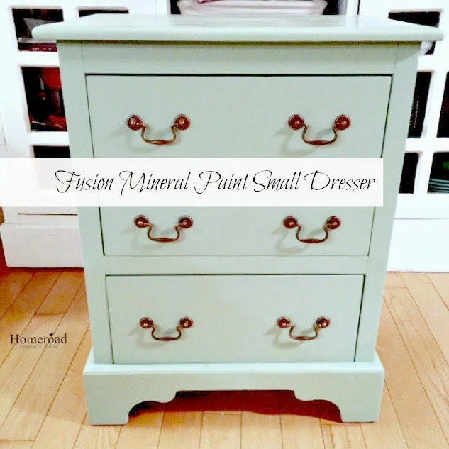 Fusion Mineral Paint in Lily Pond dresser makeover www.homeroad.net