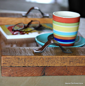 Reclaimed Wood Tray http://bec4-beyondthepicketfence.blogspot.com/2014/08/reclaimed-oak-cow-urine-serving-tray.html